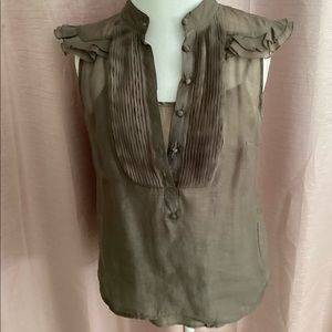 KENAR sleeveless ruffle top